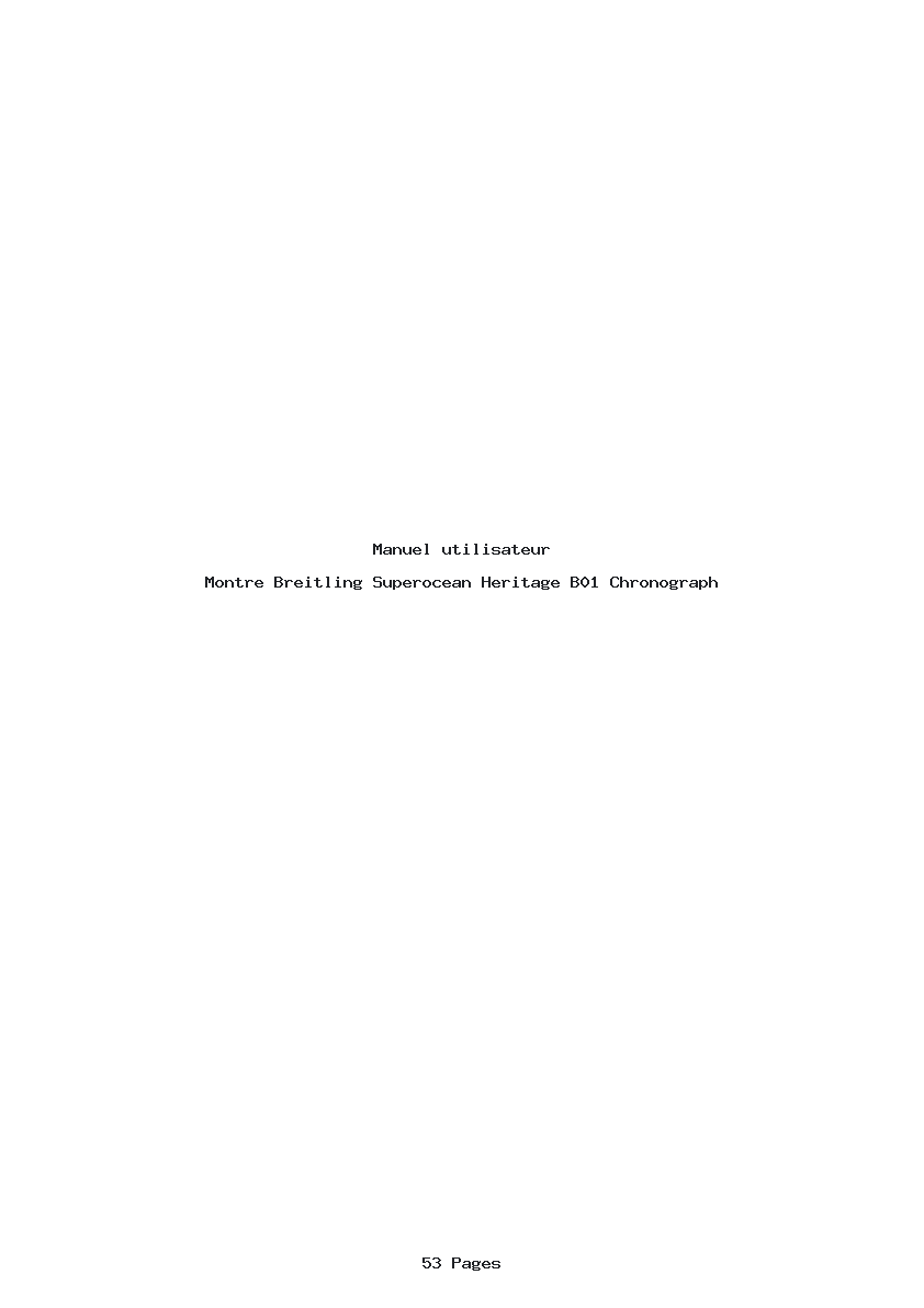 Page 1 de la notice Manuel utilisateur Breitling Superocean Heritage B01 Chronograph