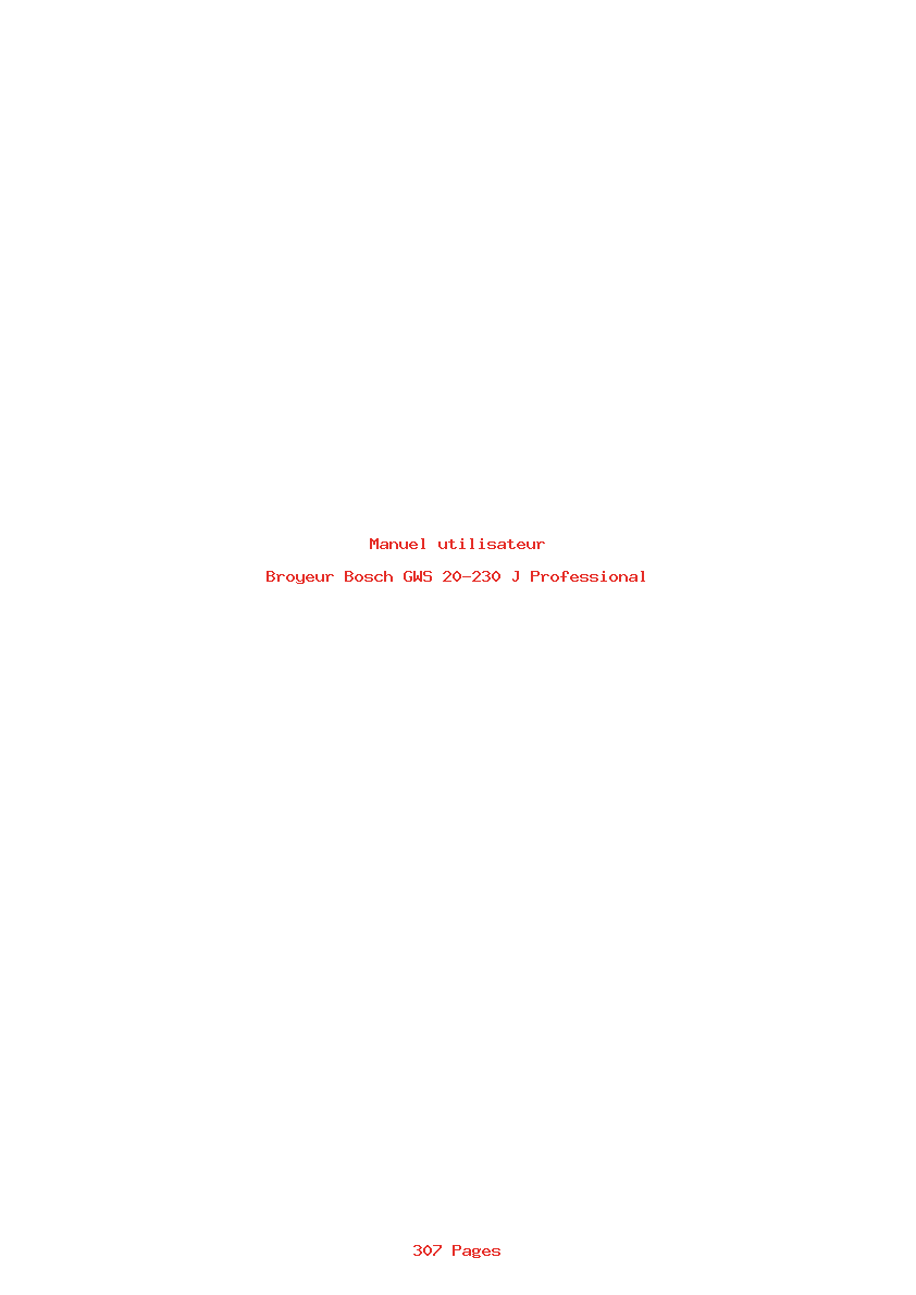 Page 1 de la notice Manuel utilisateur Bosch GWS 20-230 J Professional