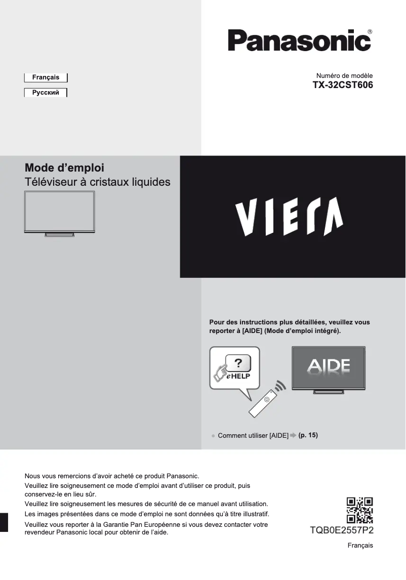 Page 1 de la notice Manuel utilisateur Panasonic Viera TX-32CST606