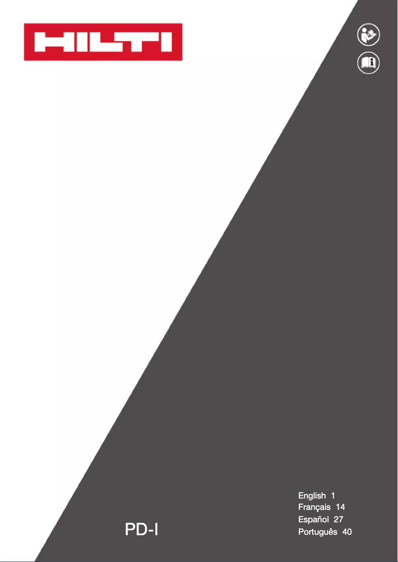 Page 1 de la notice Manuel utilisateur Hilti PD-I