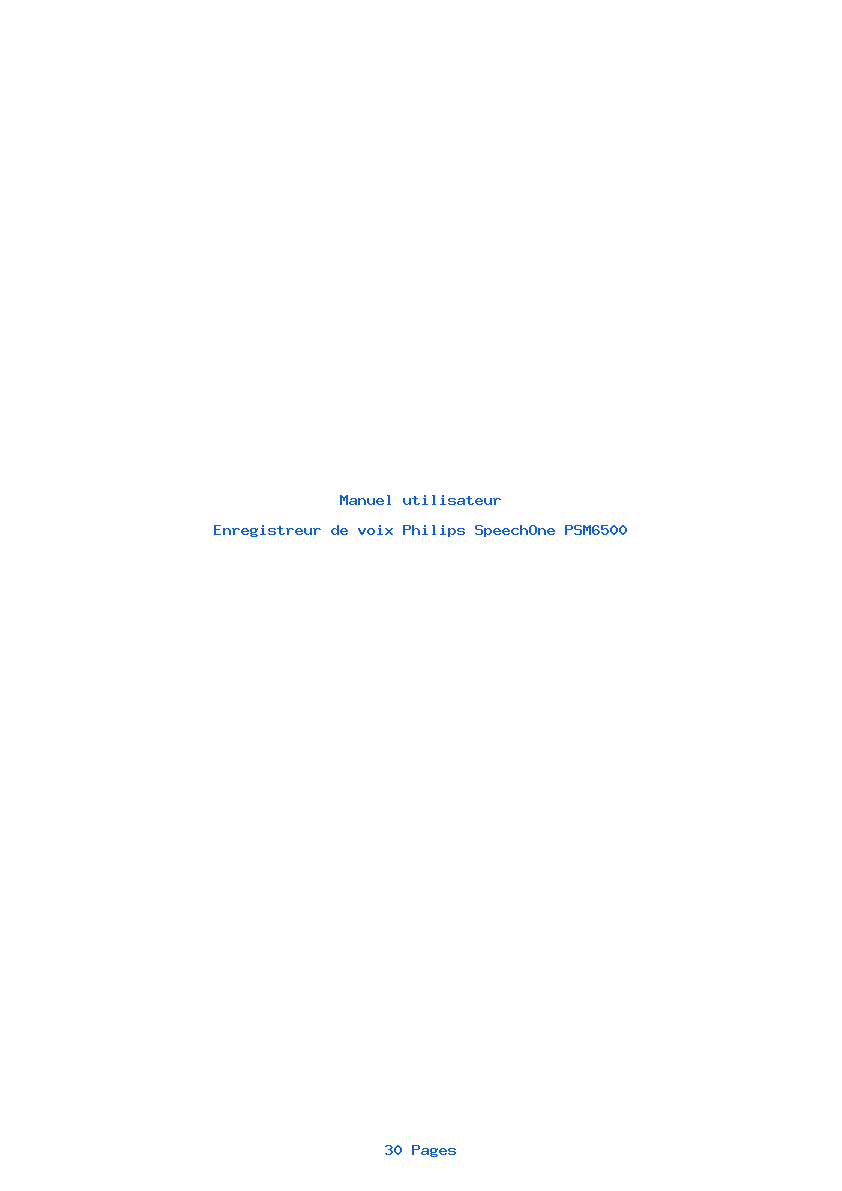 Page 1 de la notice Manuel utilisateur Philips SpeechOne PSM6500