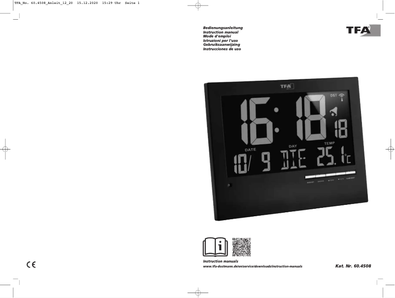 Page 1 de la notice Manuel utilisateur TFA 60.4508
