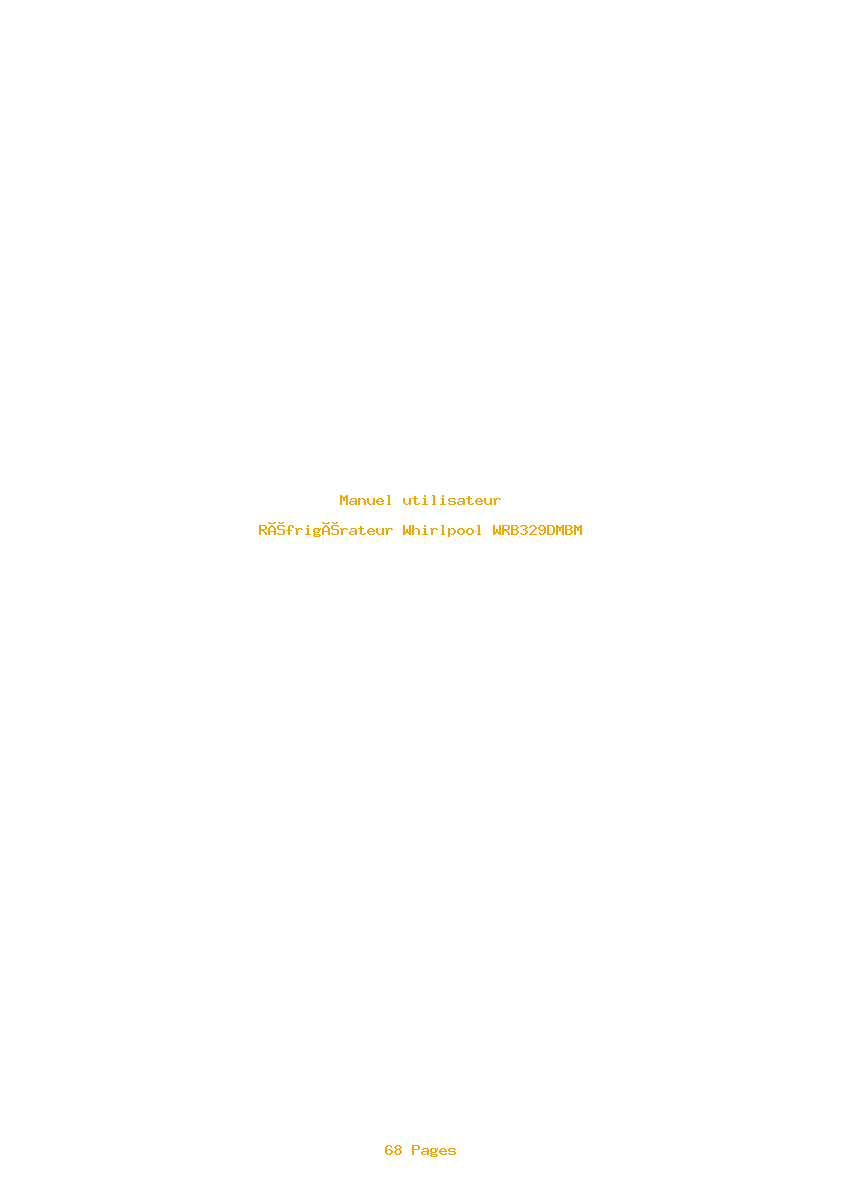 Page 1 de la notice Manuel utilisateur Whirlpool WRB329DMBM