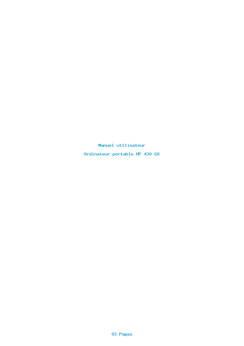 Page 1 de la notice Manuel utilisateur HP 430 G8