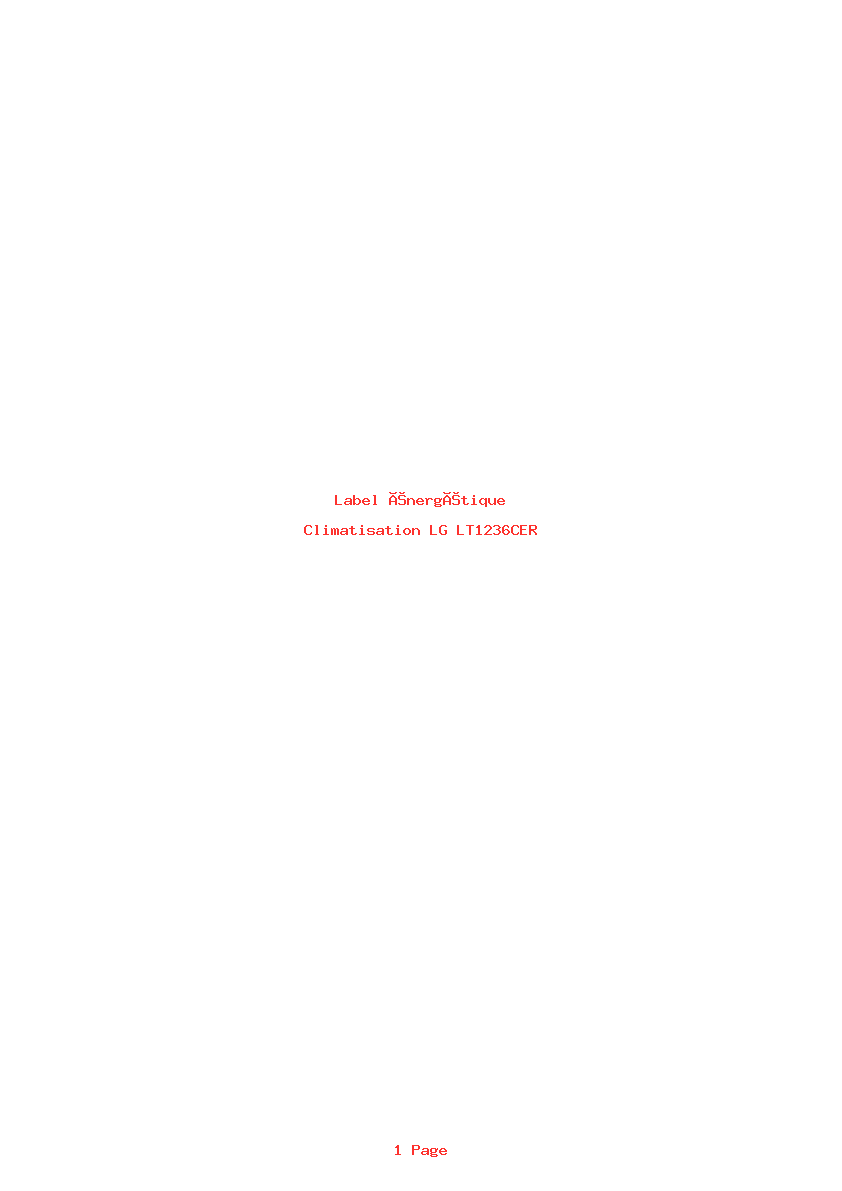 Image de la première page du manuel de l'appareil LT1236CER