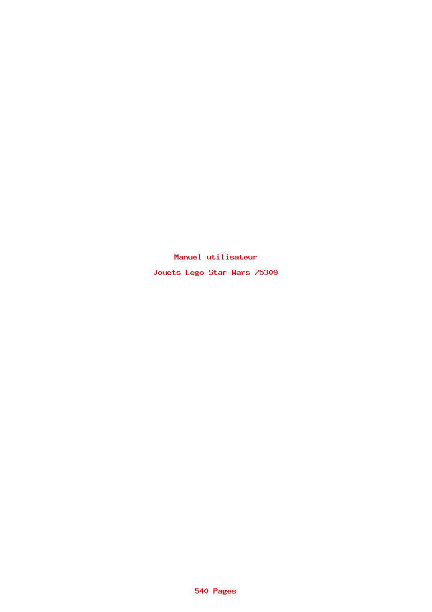 Page 1 de la notice Manuel utilisateur Lego Star Wars 75309