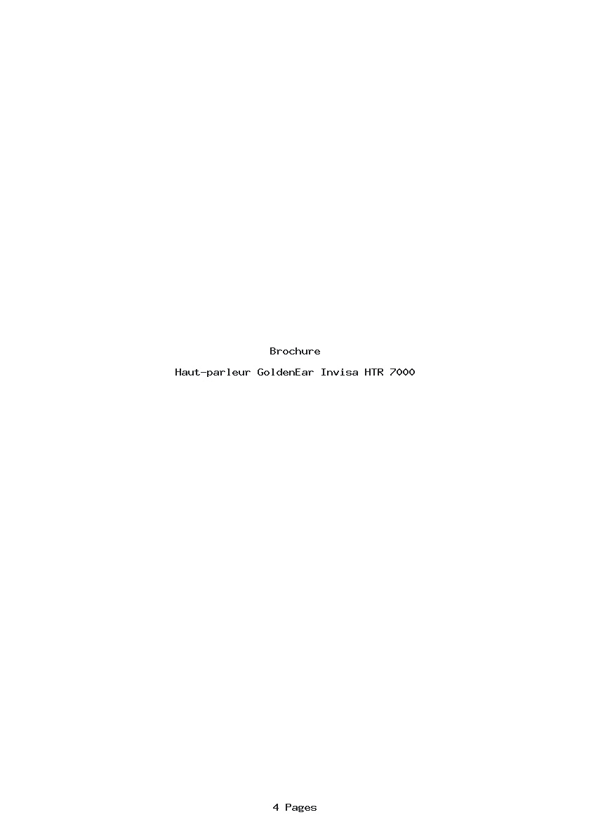 Page 1 de la notice Brochure GoldenEar Invisa HTR 7000