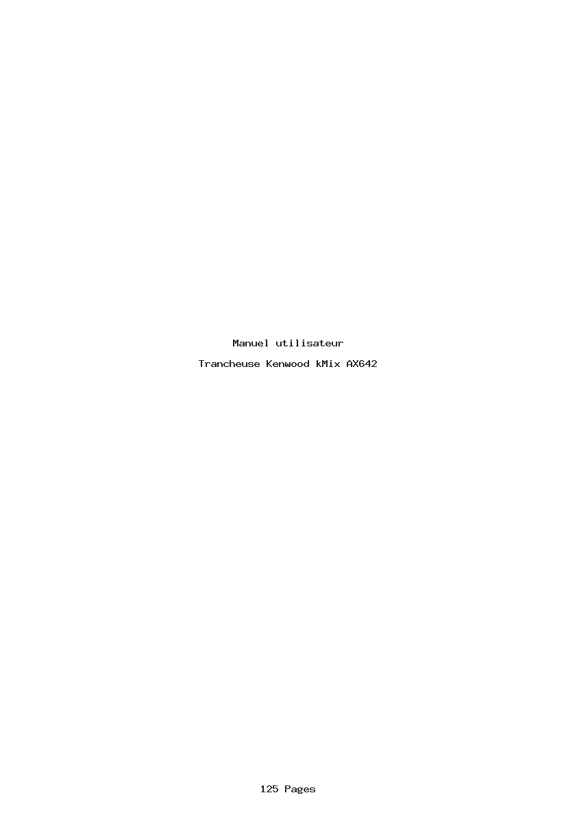 Page 1 de la notice Manuel utilisateur Kenwood kMix AX642