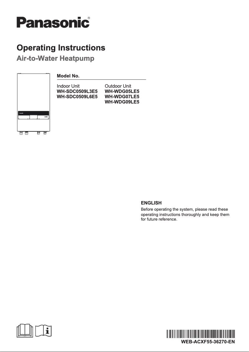 Page 1 de la notice Manuel utilisateur Panasonic WH-WDG05LE5