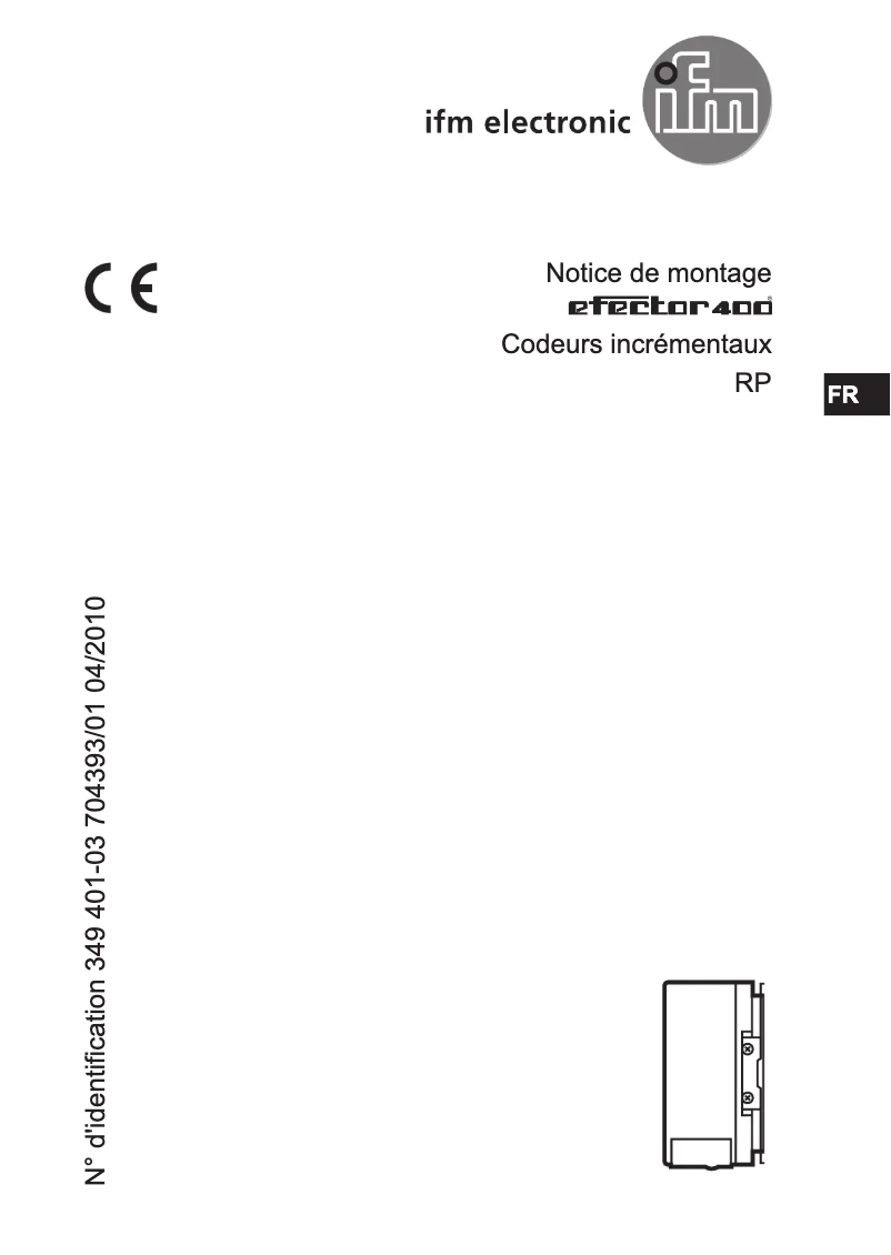 Page 1 de la notice Manuel utilisateur IFM RP6410