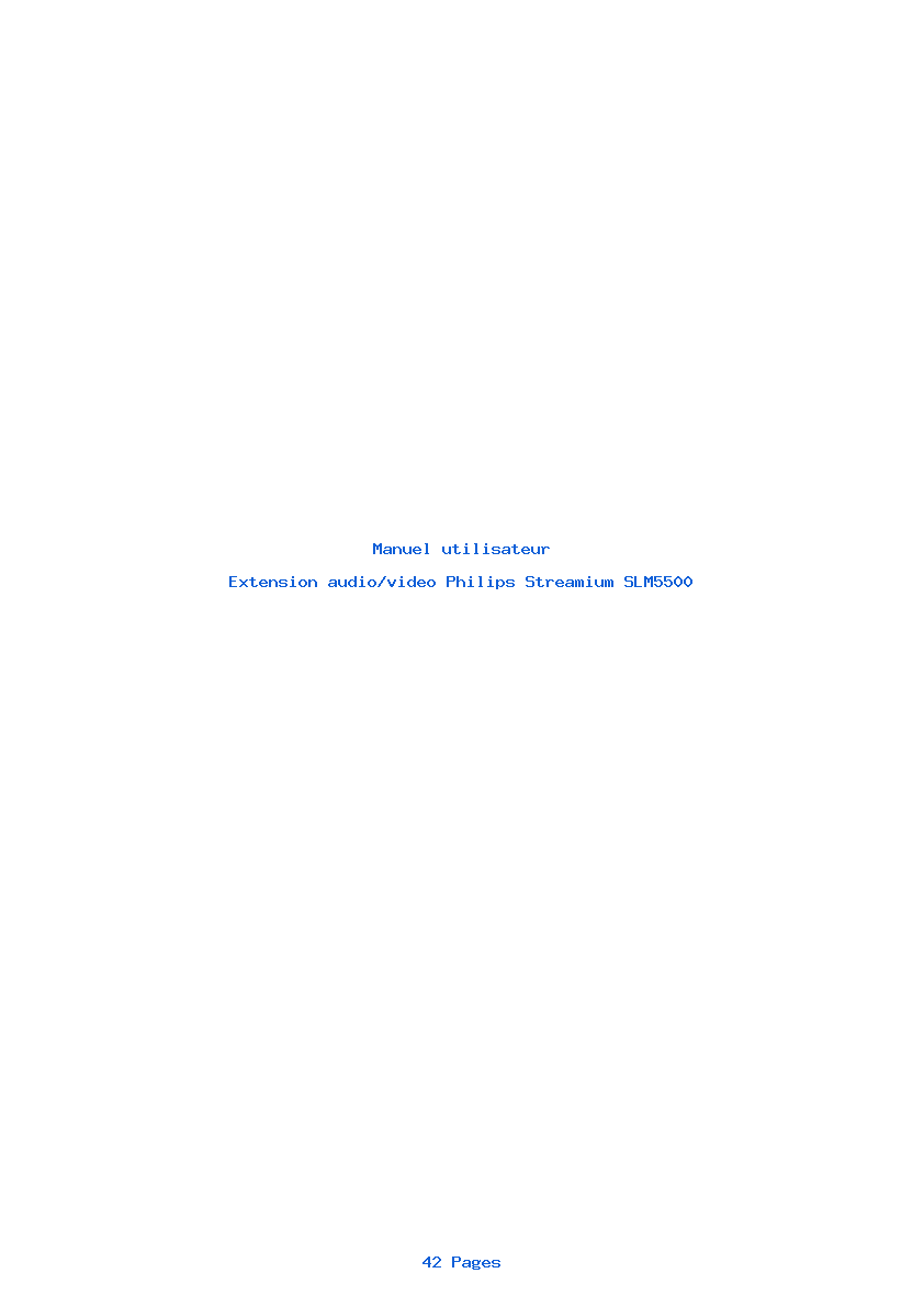 Page 1 de la notice Manuel utilisateur Philips Streamium SLM5500