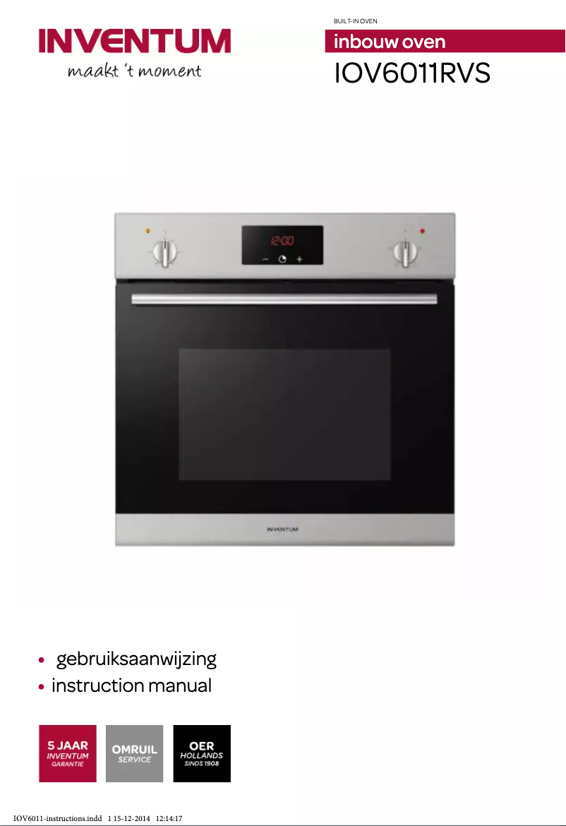 Page 1 de la notice Manuel utilisateur Inventum IOV6011