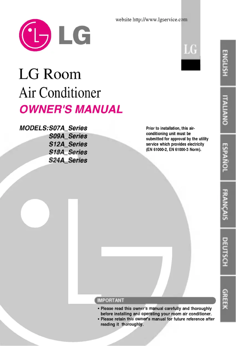 Page 1 de la notice Manuel utilisateur LG ASNW246T1