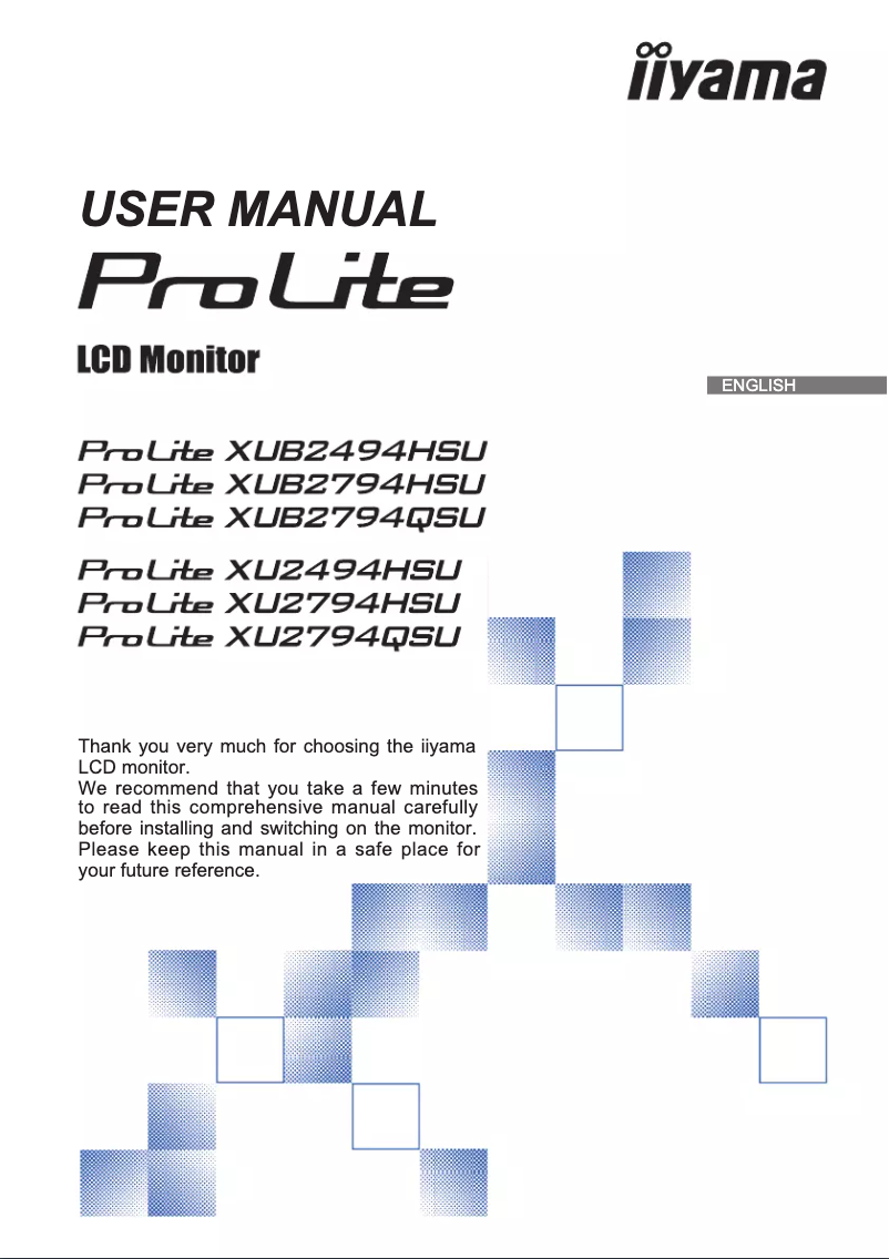 Page 1 de la notice Manuel utilisateur Iiyama ProLite XUB2794QSU