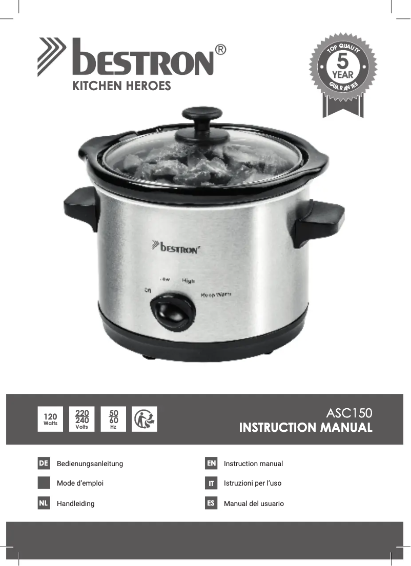 Page 1 of the manual User Manual Bestron ASC150