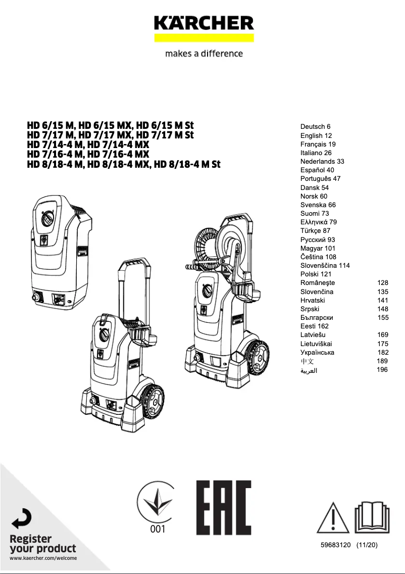 Page 1 de la notice Manuel utilisateur Kärcher HD 7/17 M St