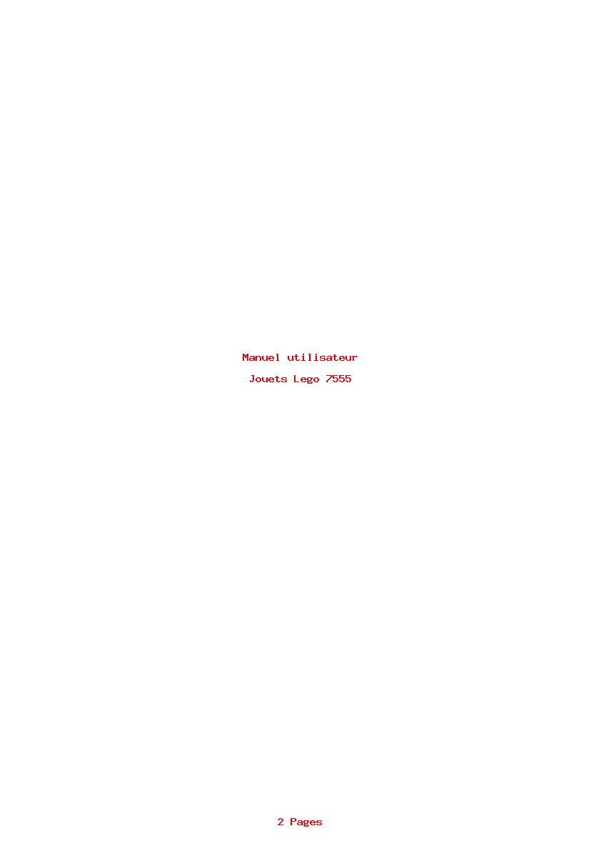 Page 1 de la notice Manuel utilisateur Lego 7555