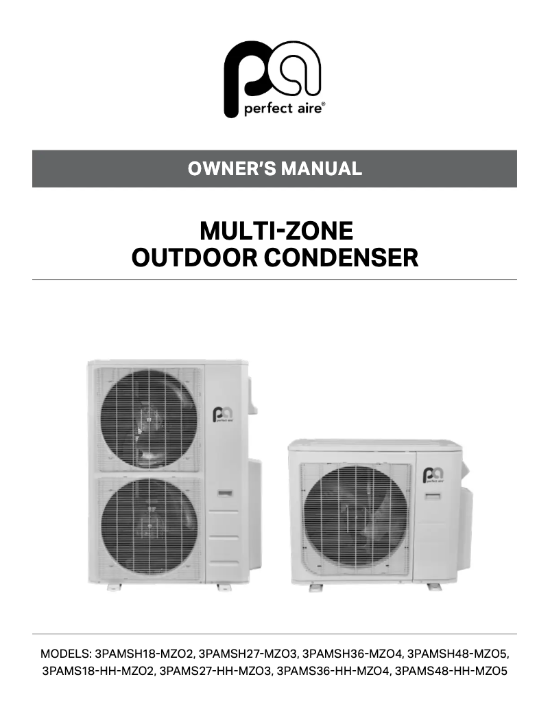 Page 1 de la notice Manuel utilisateur Perfect Aire 3PAMS48-HH-MZO5