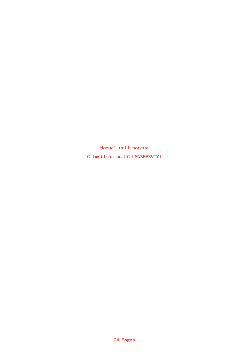 Page 1 de la notice Manuel utilisateur LG LSN3FP3VTY1