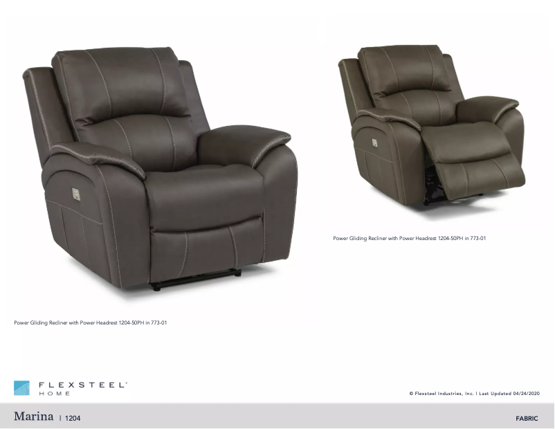 Page 1 de la notice Manuel utilisateur Flexsteel Marina 1204-50PH