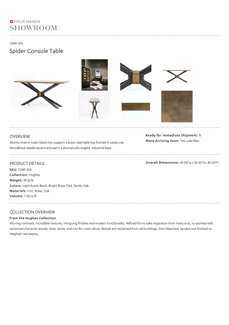 Page 1 de la notice Manuel utilisateur Four Hands Hughes CIMP-205