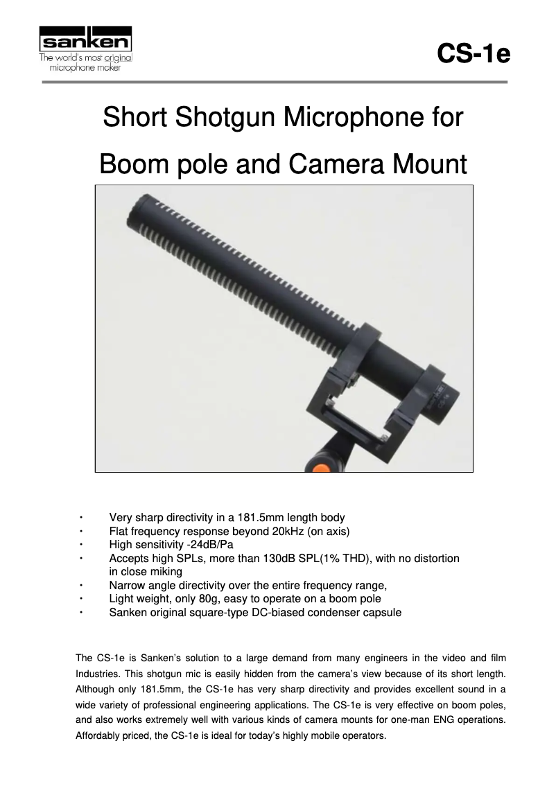 Page 1 de la notice Manuel utilisateur Sanken CS-1e