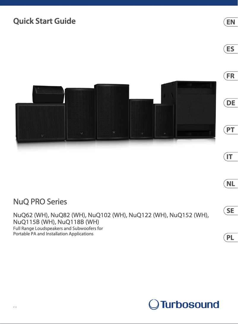 Página 1 del manual Guía de inicio rápido Turbosound NuQ62
