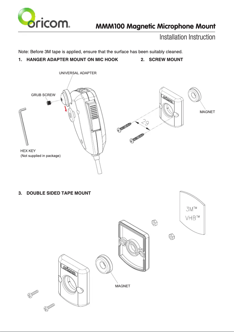 Página 1 del manual Manual de usuario Oricom MMM100