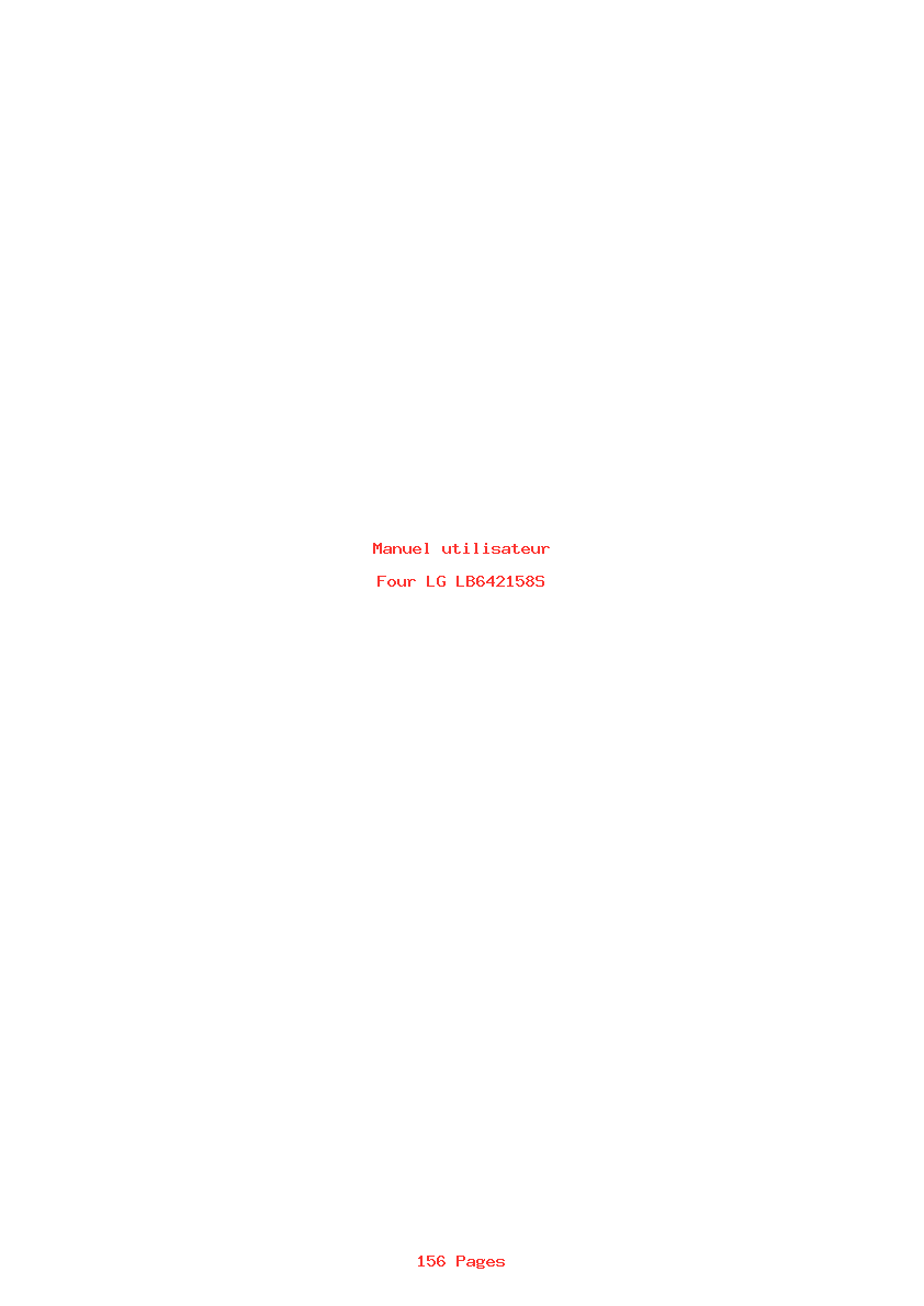 Page 1 de la notice Manuel utilisateur LG LB642158S