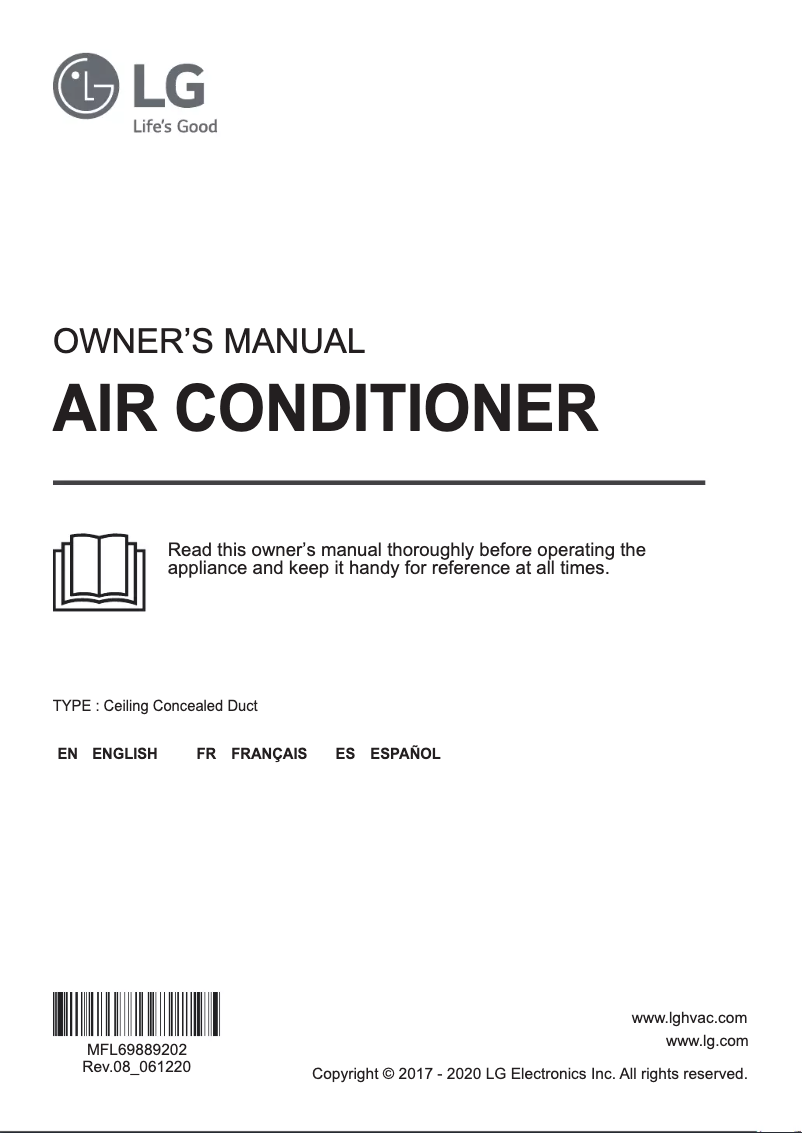 Page 1 of the manual User Manual LG ARNU093BHA2