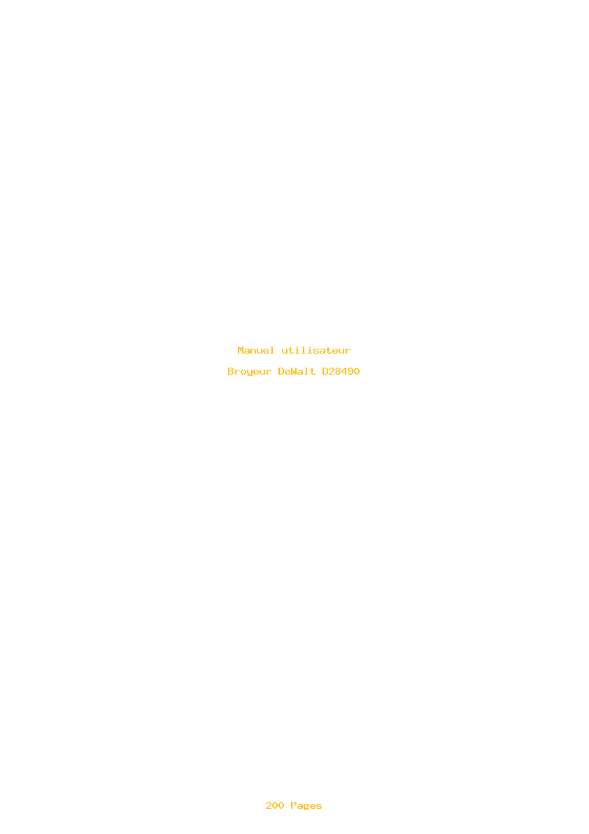 Page 1 de la notice Manuel utilisateur DeWalt D28490