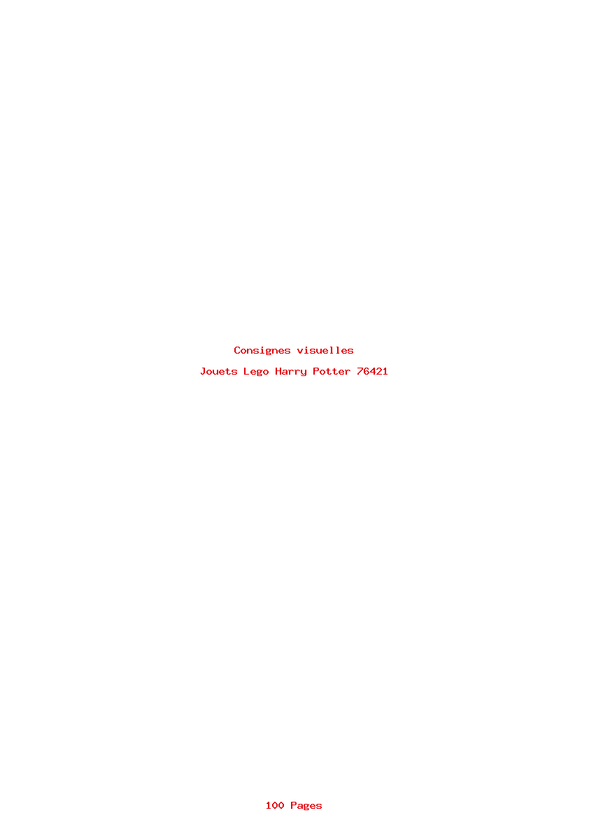 Page 1 de la notice Consignes visuelles Lego Harry Potter 76421