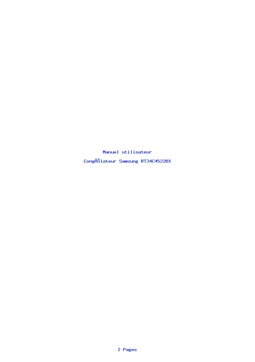 Page 1 de la notice Manuel utilisateur Samsung RT34C4522BX