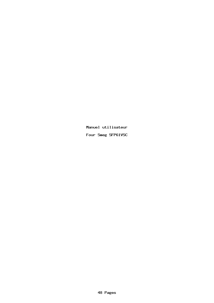 Page 1 de la notice Manuel utilisateur Smeg SFP61VSC