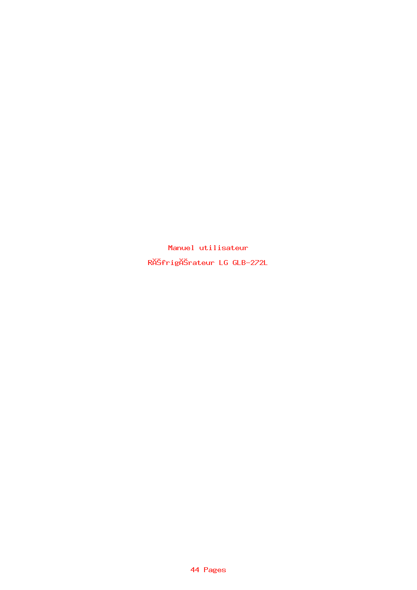 Page 1 de la notice Manuel utilisateur LG GLB-272L