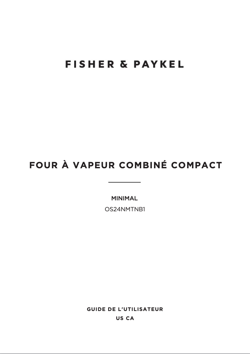 Página 1 del manual Guía de instalación Fisher & Paykel OS24NMTNB1