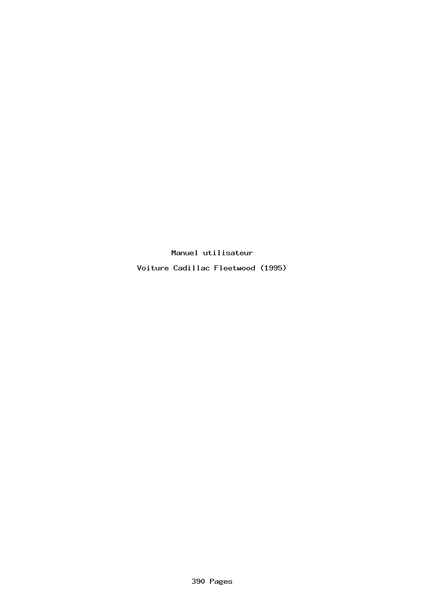 Page 1 de la notice Manuel utilisateur Cadillac Fleetwood (1995)