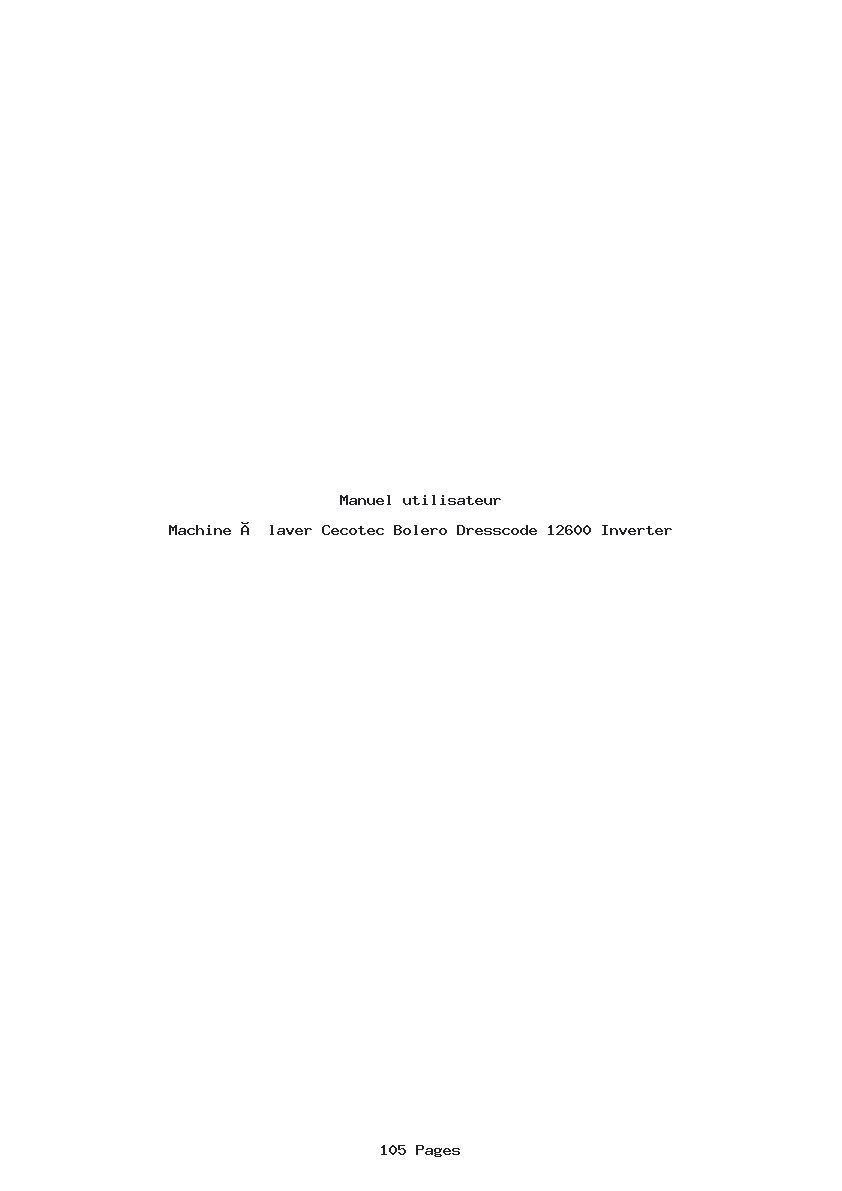 Page 1 de la notice Manuel utilisateur Cecotec Bolero Dresscode 12600 Inverter