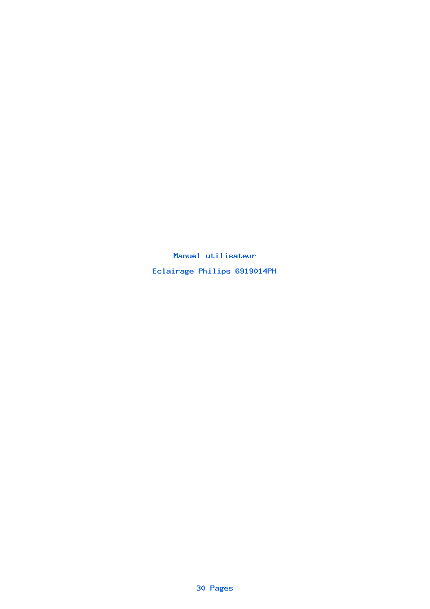 Page 1 de la notice Manuel utilisateur Philips 6919014PH