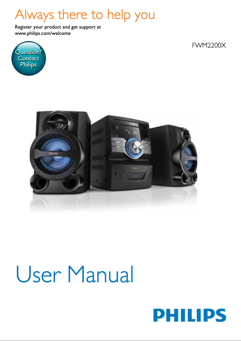 Page 1 de la notice Manuel utilisateur Philips FWM2200X