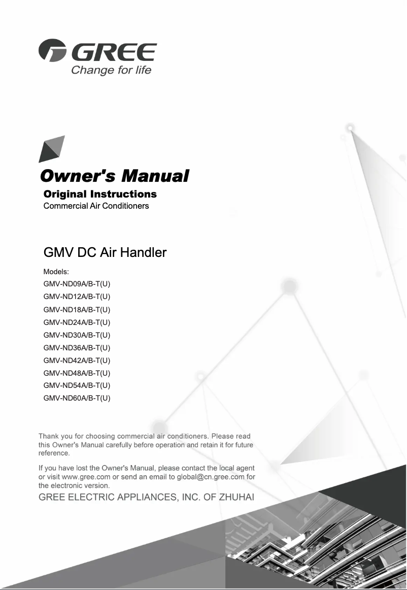 Página 1 del manual Manual de usuario Gree GMV-ND60A/B-T(U)