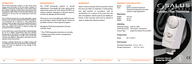 Página 1 del manual Manual de usuario Salus CT100