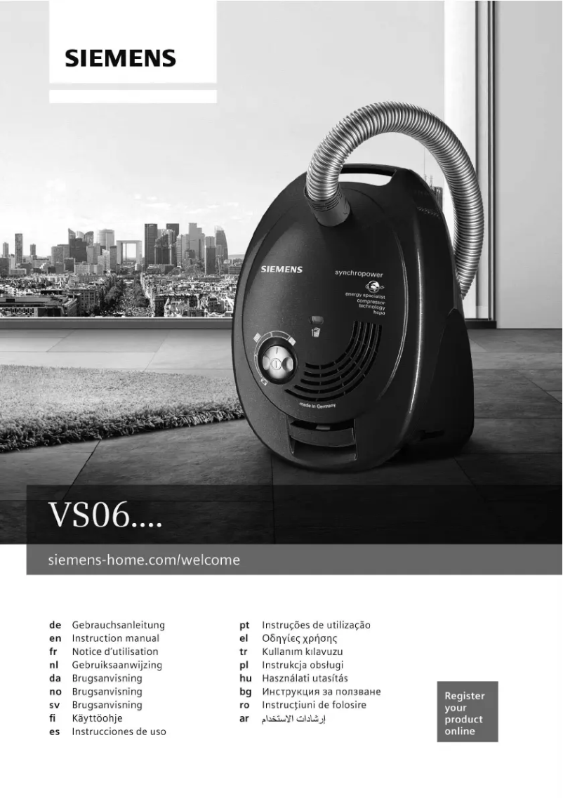 Page 1 de la notice Manuel utilisateur Siemens VS 06G224RU