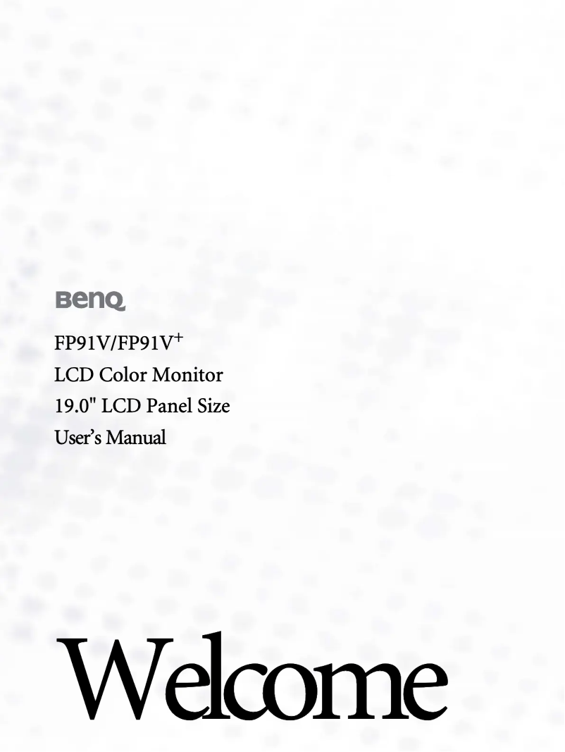 Página 1 del manual Manual de usuario BenQ FP91V