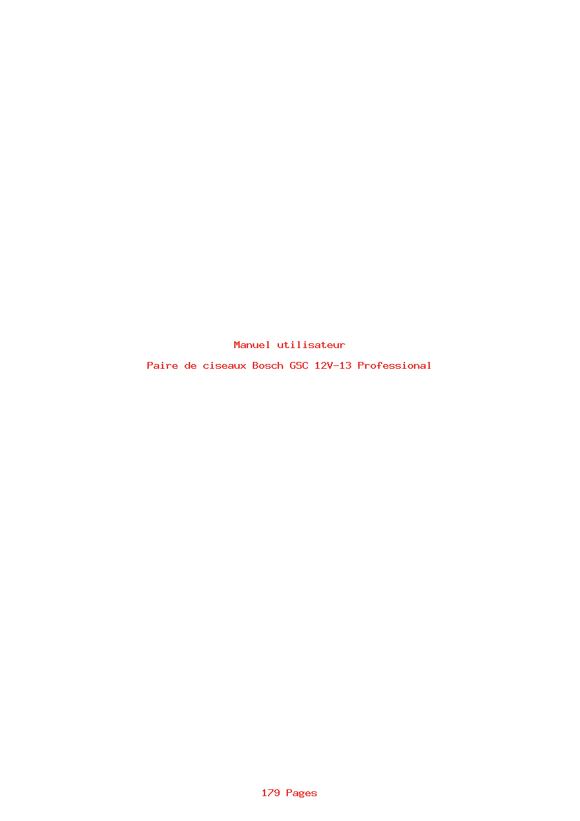 Page 1 de la notice Manuel utilisateur Bosch GSC 12V-13 Professional