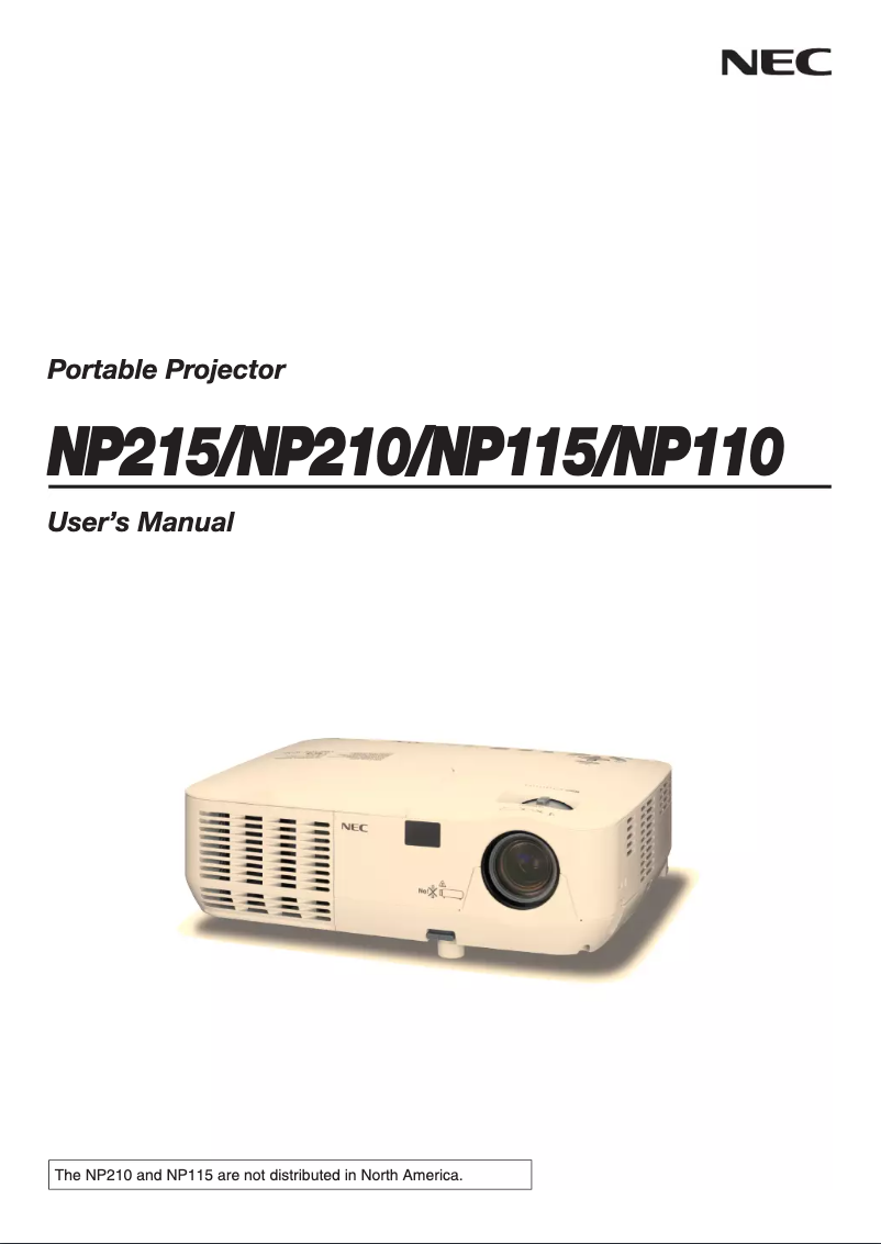 Page 1 de la notice Manuel utilisateur NEC NP115