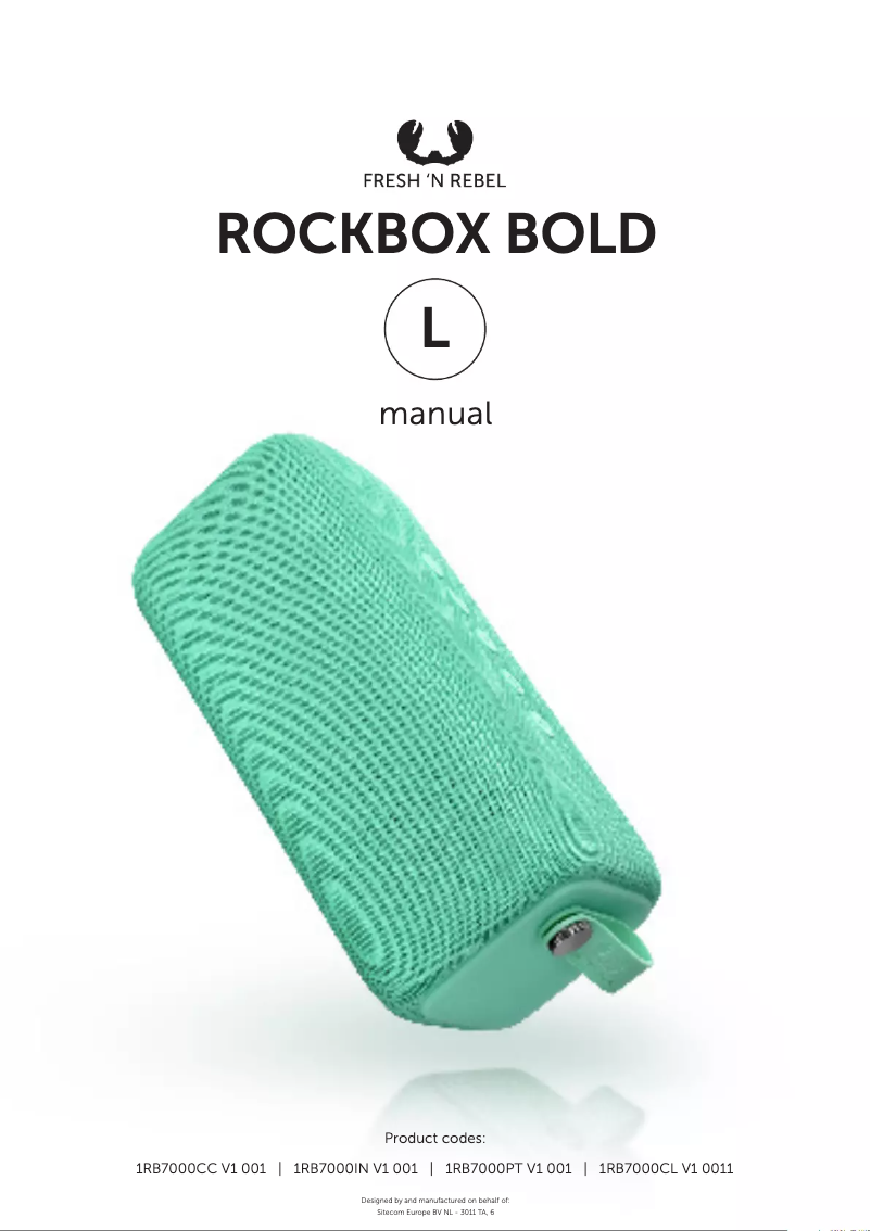Page 1 de la notice Manuel utilisateur Fresh 'n Rebel Rockbox Bold L