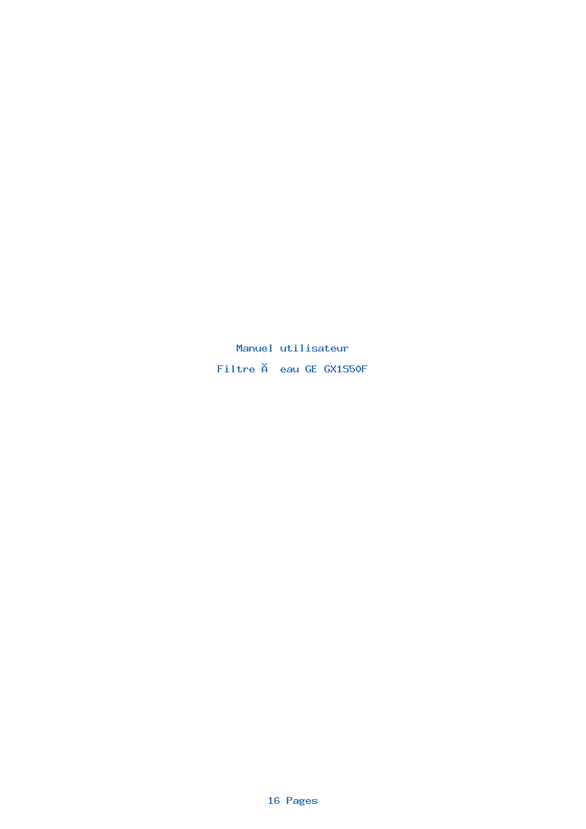 Page 1 de la notice Manuel utilisateur GE GX1S50F