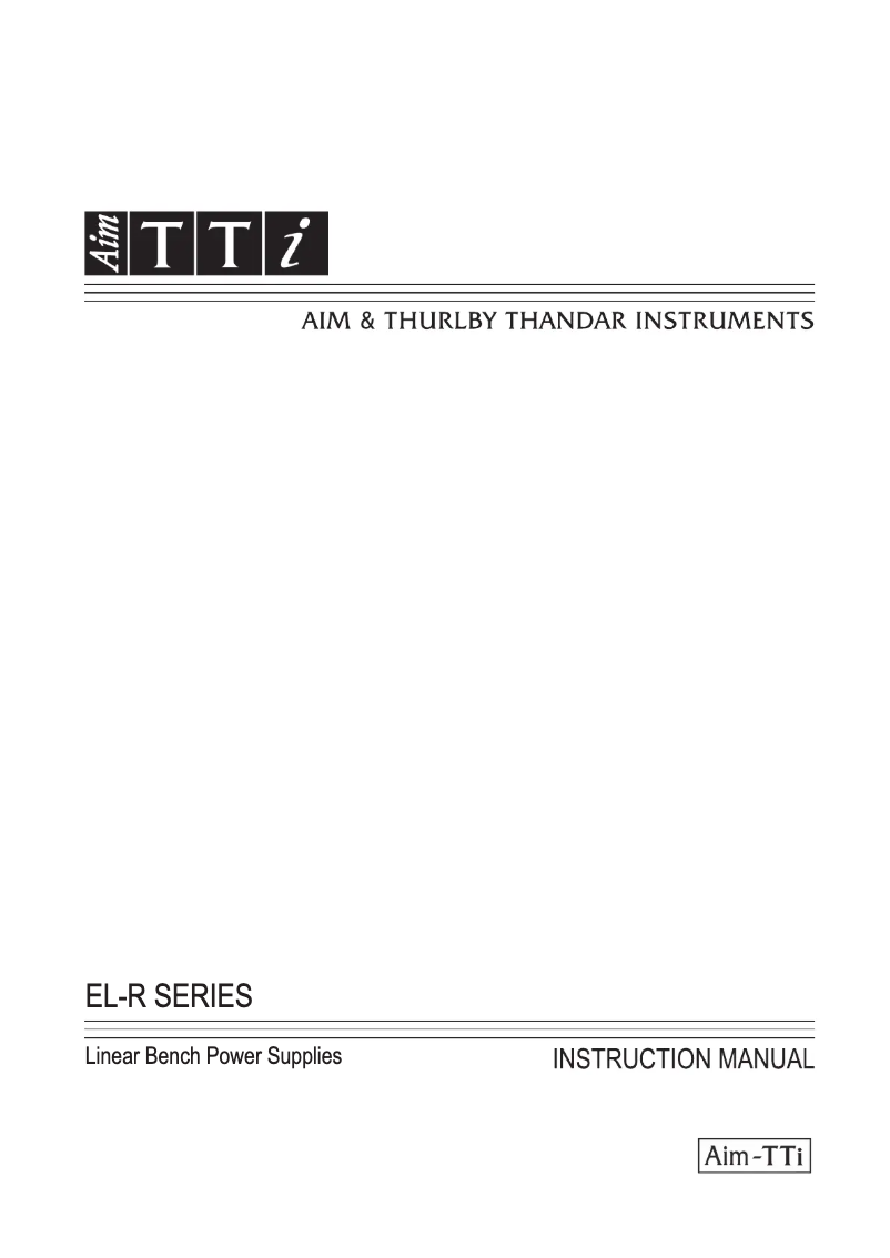 Página 1 del manual Manual de usuario Aim TTi EL302R
