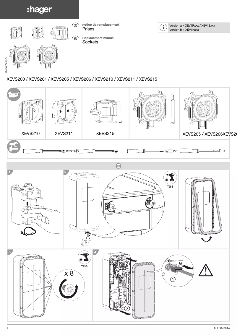 Page 1 de la notice Manuel utilisateur Hager XEVS215